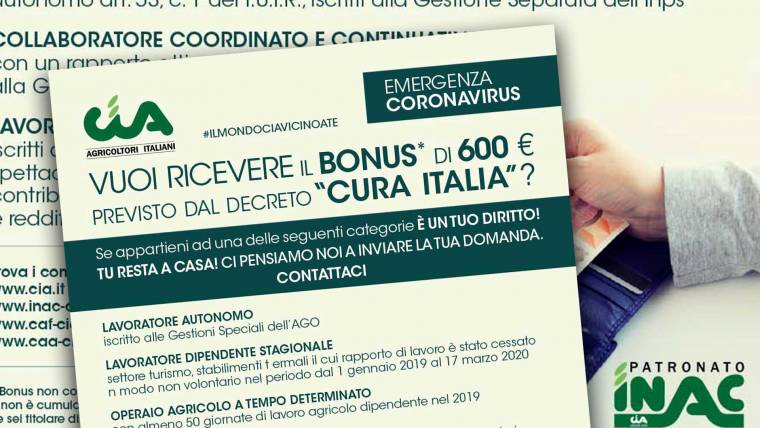 Decreto Cura Italia. Bonus di 600 euro