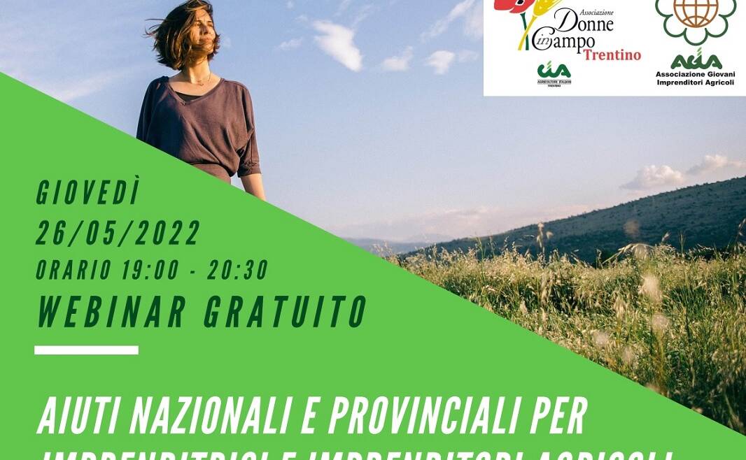 Webinar “Aiuti nazionali e provinciali per imprenditrici e imprenditori agricoli” 2022