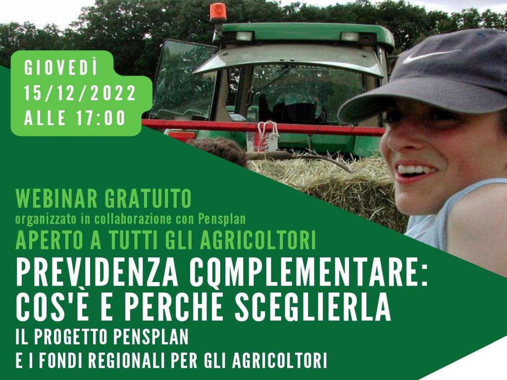 Webinar gratuito Previdenza complementare: cos’è e perché sceglierla? Giovedì 5.12.2022 ore17:00