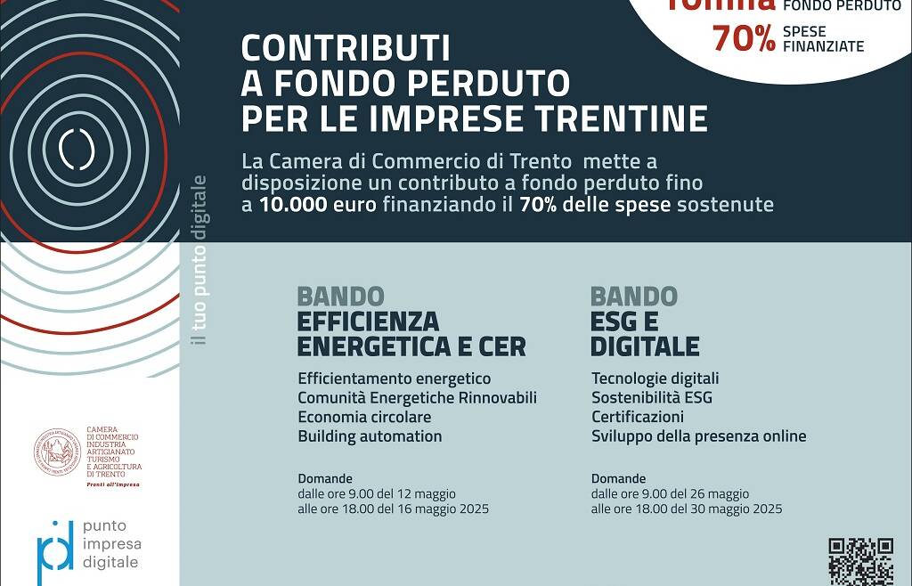 Bandi di contributo della Camera di Commercio di Trento